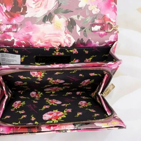 Betsey Johnson XODANI Crossbody Bag Wallet Floral Bow NWT pink flowers - Picture 5 of 15